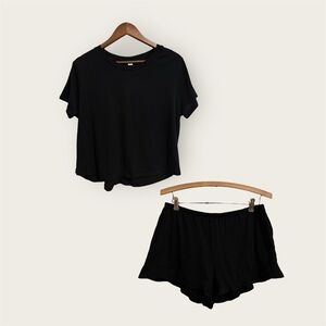 Stars Above Black T-Shirt and Shorts Pajama Set